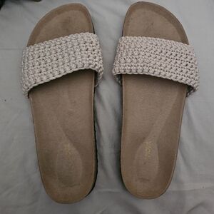 Fashion Nova Women's Woven Slide Sandals in Light Taupe